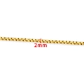 Golden 2mm stainless steel box chain for jewelry making and DIY necklaces - Square Pearl Chain (2mm) / Vacuum 18K Gold