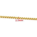 Golden 2.5mm stainless steel box chain for DIY jewelry making necklaces and bracelets - Square Pearl Chain (2.5mm) / Vacuum 18K Gold