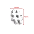 Pendentif symbole hashtag en acier inoxydable argenté avec trou pour bijoux DIY - Symbole #