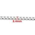 Chaîne box en acier inoxydable poli avec texture antidérapante et largeur de 8,4 mm - Chaîne à Cadre Pointillé Pressé(B9999)