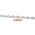 Polished silver stainless steel chain for DIY jewelry making with 6.5mm oval links - Lip Chain (6.5mm) / Steel