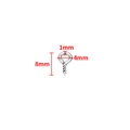 Piton à œillet de 8mm en acier inoxydable argenté pour bijoux, diamètre 4mm - Tige à Vis 1x4x8mm