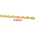 Golden stainless steel chain for DIY jewelry making with 6.5mm wide oval links - Lip Chain (6.5mm) / Vacuum 18K Gold