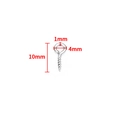 Piton à œil en acier inoxydable argenté de 10mm pour la création de bijoux DIY - Tige à Vis 1x5x10mm
