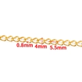 Golden stainless steel twist chain with 0.8mm wire and 4x5.5mm oval link dimensions - Curb Twist Chain (4mm) / Vacuum 18K Gold