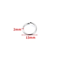DIY jewelry connector ring in bright silver stainless steel 2mm thickness and 13mm diameter - Steel Color Cutting Ring (2x13mm)