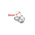 Polished silver stainless steel ball chain connector with 8mm inner diameter dimension - 8mm