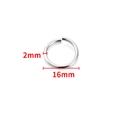 Macro detail of 2mm thick silver stainless steel open jump ring with 16mm outer diameter - Steel Color Cutting Ring (2x16mm)