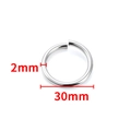 Detailed view of 30mm stainless steel open jump ring with 2mm thickness for DIY jewelry - Steel Color Cutting Ring (2x30mm)