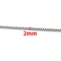 Polished silver stainless steel 2mm box chain for DIY necklaces and bracelets - 2.0mm / Steel