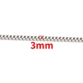 Sleek silver stainless steel box chain necklace with a 3mm width specification - 3.0mm / Steel