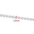 Zilveren 1,6 mm platte O-vormige roestvrijstalen ketting voor DIY-sieraden - Zilver (1.6mm)