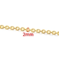 2mm gouden roestvrijstalen O-ketting voor DIY-sieraden maken, kettingen en armbanden - Goud (2mm)