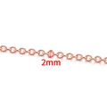Fijne 2mm roségouden roestvrijstalen O-ketting voor het maken van sieraden - Roségoud (2mm)