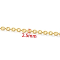 Gouden 2,5mm roestvrijstalen schakelketting met gepolijste afwerking voor DIY sieraden - Goud (2.5mm)