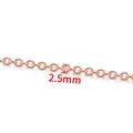 2,5 mm roségouden roestvrijstalen O-ketting voor DIY-sieraden en armbanden - Roségoud (2.5mm)
