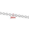 Gepolijste 3mm roestvrijstalen schakelketting in zilver voor doe-het-zelf sieraden - Staalkleur (3mm)