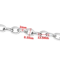 Detailed view of silver stainless steel chain links with 2mm wire diameter and matte texture - Silver Twist Chain 8.5mm
