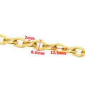 Golden stainless steel chain variant with matte and polished links in 13.5mm size - 18K Gold Plated Twist Chain 8.5mm