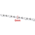 6mm Edelstahl-Kugelkette und Zylinderkette für DIY Schmuckherstellung und Ketten - Silberne Perlen- und Zylinderkette 6mm