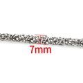 Byzantine style stainless steel chain in silver finish with 7mm width detail - Silver Handmade Keel Chain 7mm