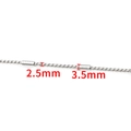 Silver stainless steel box chain necklace with 3.5mm textured beads and 2.5mm width - Narrow Style / Silver