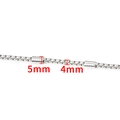 Silver stainless steel box chain with 5mm cylindrical beads for DIY jewelry making - Wide Style / Silver