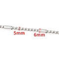 Silver stainless steel box chain for DIY jewelry making in 5mm and 6mm width sizes - Extra Wide