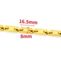 Goldene Edelstahlkette mit rechteckigen Gliedern für DIY-Schmuck 16,5x8mm Größe - 18K Vergoldete Rechteckige Gliederkette 8mm