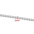 Ασημένια αλυσίδα cup chain 2mm από ανοξείδωτο ατσάλι με λαμπερούς κρυστάλλους - Λεπτό Στυλ / Χρώμα Ατσαλιού Πυκνή Πέτρα (B9001)