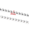 Silver-plated 3mm tennis chain with sparkling cubic zirconia for DIY jewelry making - Medium Style / Steel