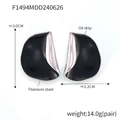 Irregular silver crescent earrings with black enamel inlay in titanium steel - Silver-toned Black Enamel