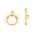 Poliertes goldenes Edelstahl-OT-Knebelverschluss für DIY-Schmuckherstellung und Ketten - Gold Drei-Ring-Stil