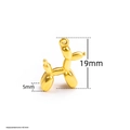 Detailed dimensions of gold balloon dog pendant showing 19mm height and 5mm width - 18K Gold Color (19mm)