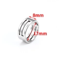 Anillo abridor de argollas de acero inoxidable de 8mm con líneas huecas para joyas - Color acero