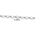 Macro view of 5.5mm stainless steel oval link chain for DIY jewelry making - Oval Rolo Chain / 5.5mm / Steel