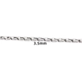 Detailed view of a 3.5mm silver stainless steel box chain for DIY jewelry making - Rectangular Link / 3.5mm / Steel