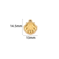 Pendentif coquillage doré en acier inoxydable pour bijoux DIY, taille 14,5 mm - Pendentif Coquille Petite en Or 18K (14.5mm)