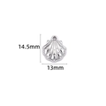Pendentif coquillage en acier inoxydable argenté avec texture radiale et détails pointillés - Pendentif Coquille Petite Couleur Acier (14.5mm)