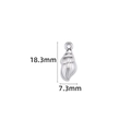 Pendentif coquillage en acier inoxydable argenté avec texture spirale pour bijoux DIY - Pendentif Conque Petite Couleur Acier (18.3mm)
