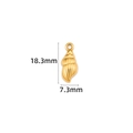 Pendentif coquillage doré en acier inoxydable texturé, dimensions 18,3mm x 7,3mm - Pendentif Conque Petite en Or 18K (18.3mm)