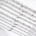 Polished stainless steel ball and bar chain necklaces in various sizes from 1.5mm to 8mm - 1.5mm / Silver