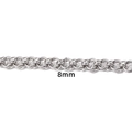 8mm silver stainless steel handmade chain for DIY necklace and jewelry making - Steel Silver Round Link Chain 8mm