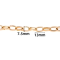 Golden oval link stainless steel chain with 7.5mm x 13mm dimensions for DIY jewelry - Rose Gold Flat Oval Chain 7.5mm