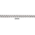 5mm silver stainless steel popcorn chain link for DIY jewelry necklaces and bracelets - Steel Silver Textured Box Chain 5mm