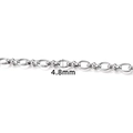 Polished stainless steel DIY chain link with 4.8mm cross-bead design in silver - Oval Clip Chain (4.8mm) / Steel