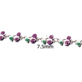 Cadena de cereza plateada con colgantes de purpurina morada de 7,5 mm para joyas DIY - 7.5MM / Color Acero Cadena Cereza Púrpura