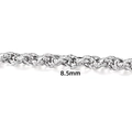 8.5mm silver stainless steel oval rope chain links for DIY necklace jewelry making - Steel Color Double Weave Grid Pattern Oval Chain 8.5mm