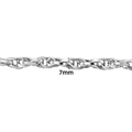 High-quality 7mm stainless steel oval twisted link chain in silver finish for DIY jewelry - Steel Color Double Weave Square Wire Chain 7mm
