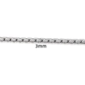 3mm silver stainless steel box chain for DIY necklace jewelry making supplies - Round Cross Chain (3mm) / Steel
